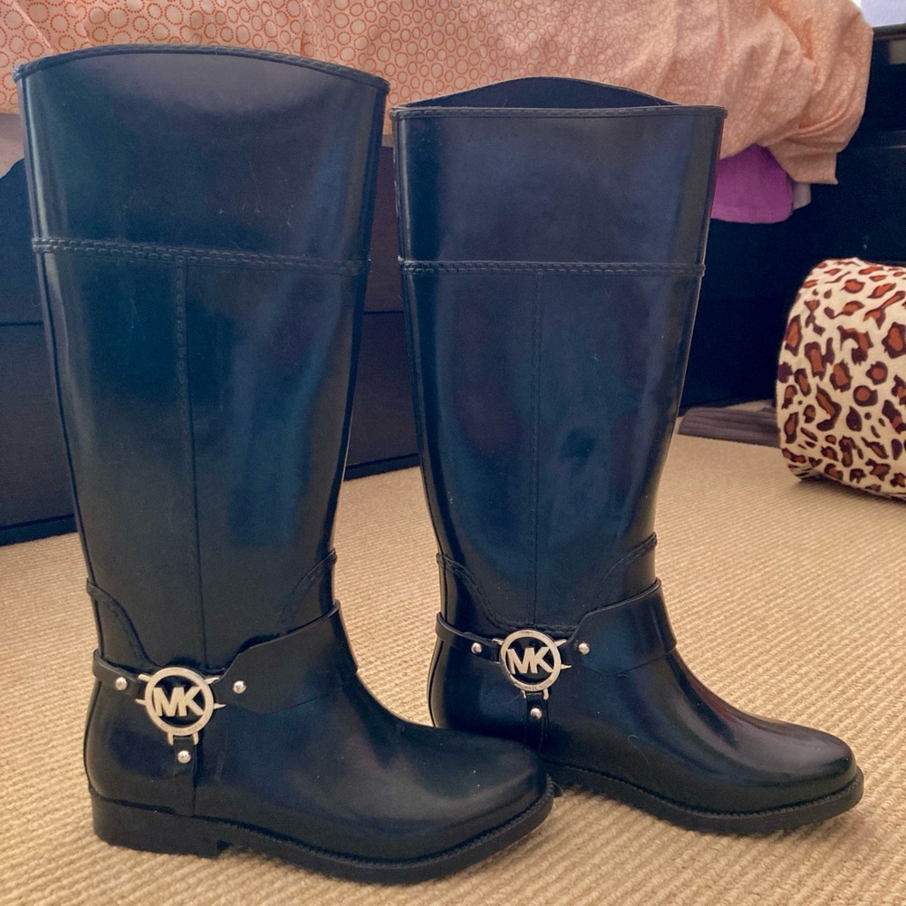 Michael Kors Fulton Tall Harness Knee-high Rain Boots Sz 6M